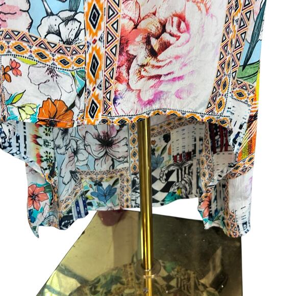 Shana Midi Tank Dress Boho Artsy Beach Patchwork Floral Sundress Sz Med - Picture 5 of 11